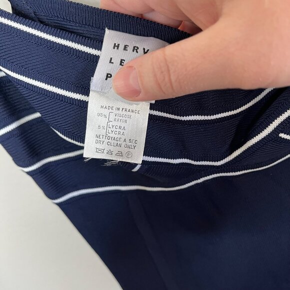 Herve Leger 90s Navy Blue Bandeau Top Stretch Bodycon Maxi Dress S - Picture 4 of 11